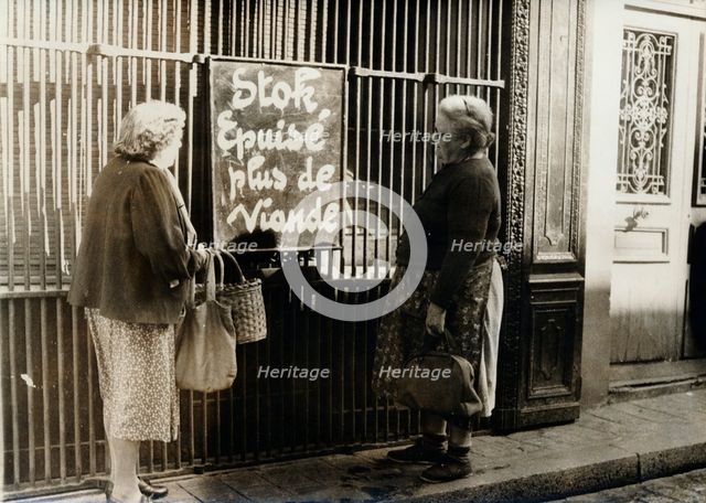 Butcher sold out of meat, Paris, 20th century. Creator: Unknown.