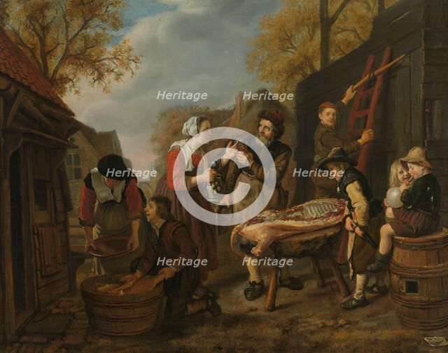 Butchering a Pig, 1648. Creator: Jan Victors.