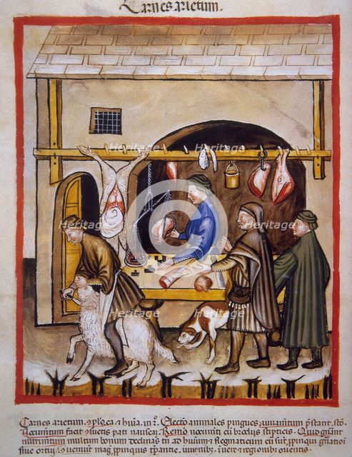 Butchering sheep, 14th century.  Creator: Unknown.