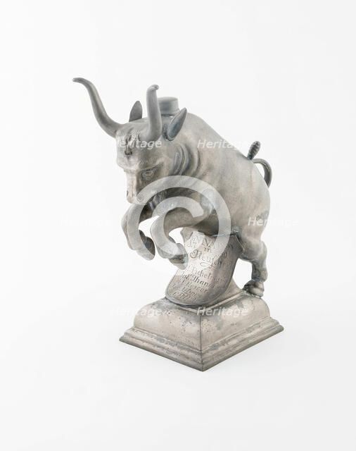 Butchers' Guild Vessel in the Form of a Bull, Lindau, c. 1750. Creator: Unknown.