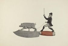 Butcher's Shop Sign, c. 1939. Creator: Laura Bilodeau