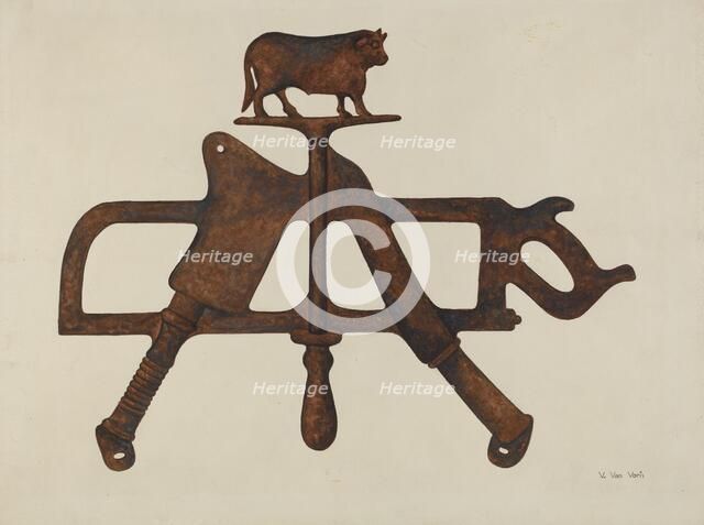 Butcher's Sign, c. 1938. Creator: Vera Van Voris.