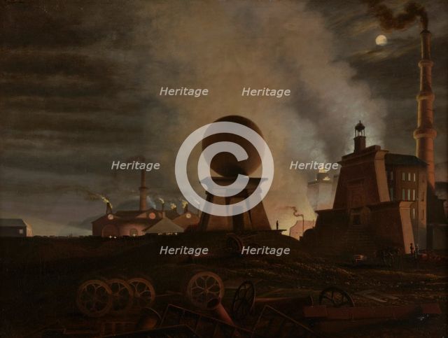 Bute Furnaces, Rhymney ironworks, Mid-Glamorgan, South Wales, c1830. Creator: John Petherick.