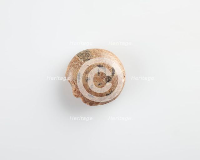 Button bead. One side fragmentary, Ptolemaic Dynasty or Roman Period, 305 BCE-14 CE. Creator: Unknown.