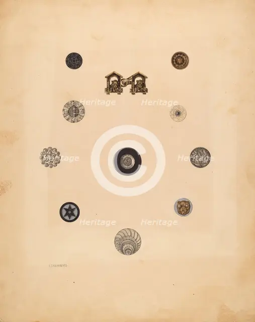 Buttons, 1937. Creator: Isidore Steinberg.