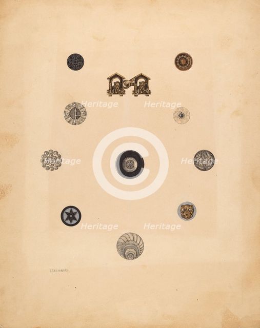 Buttons, 1937. Creator: Isidore Steinberg.