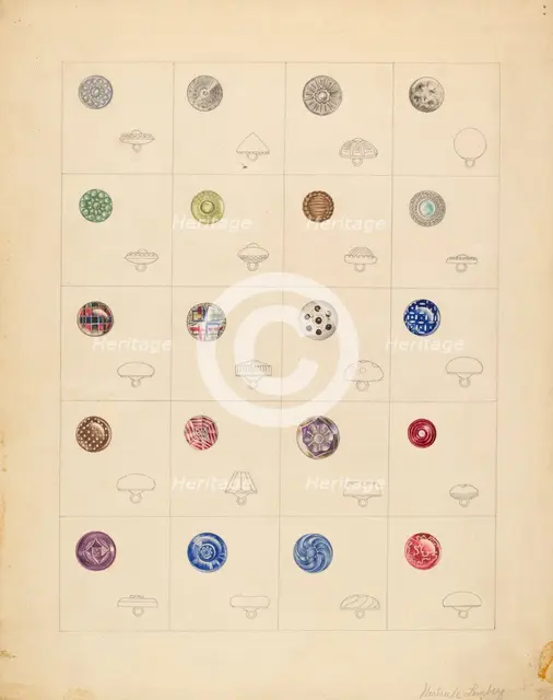 Buttons, c. 1937. Creator: Gertrude Lemberg.