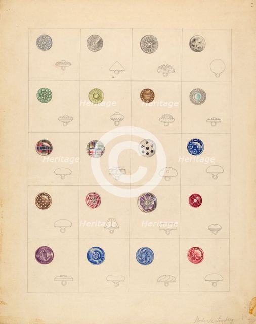 Buttons, c. 1937. Creator: Gertrude Lemberg.
