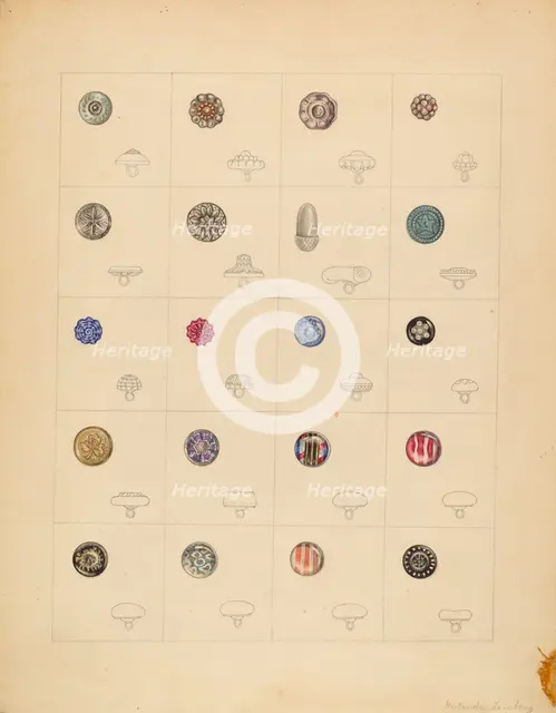 Buttons, c. 1937. Creator: Gertrude Lemberg.