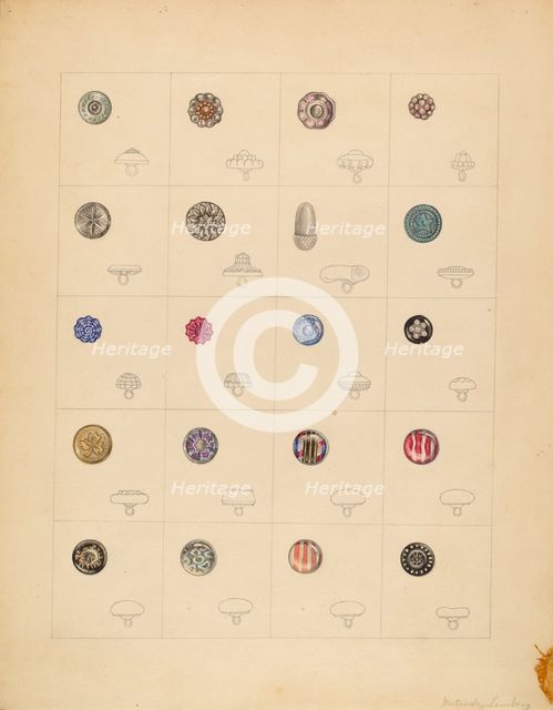 Buttons, c. 1937. Creator: Gertrude Lemberg.