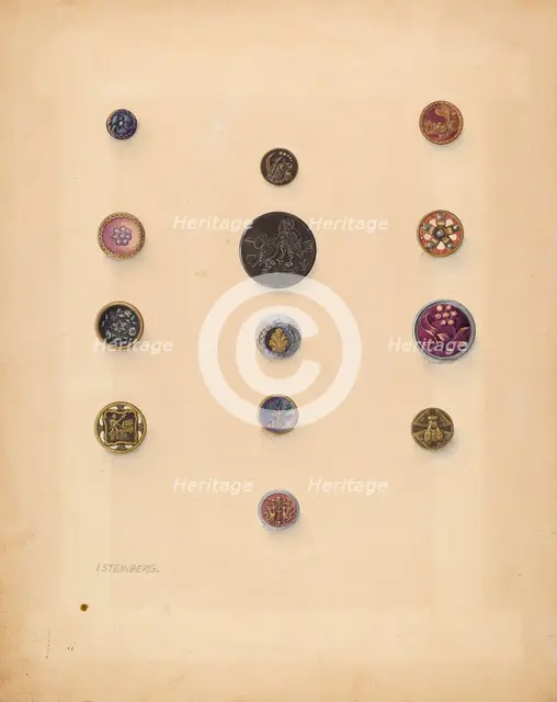 Buttons, c. 1937. Creator: Isidore Steinberg.