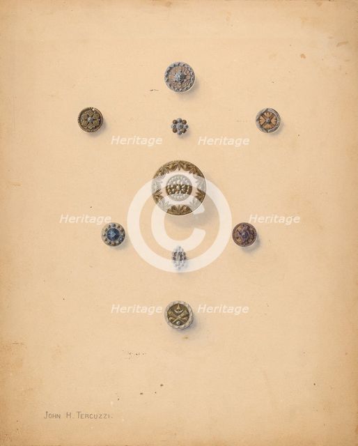 Buttons, c. 1937. Creator: John H. Tercuzzi.
