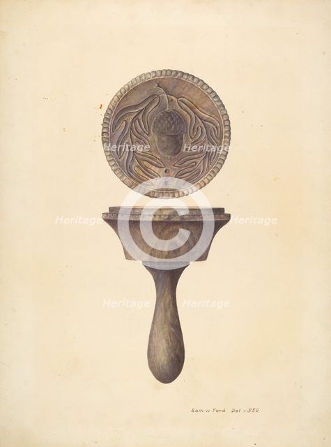 Butter Mold, c. 1939. Creator: Samuel W. Ford.