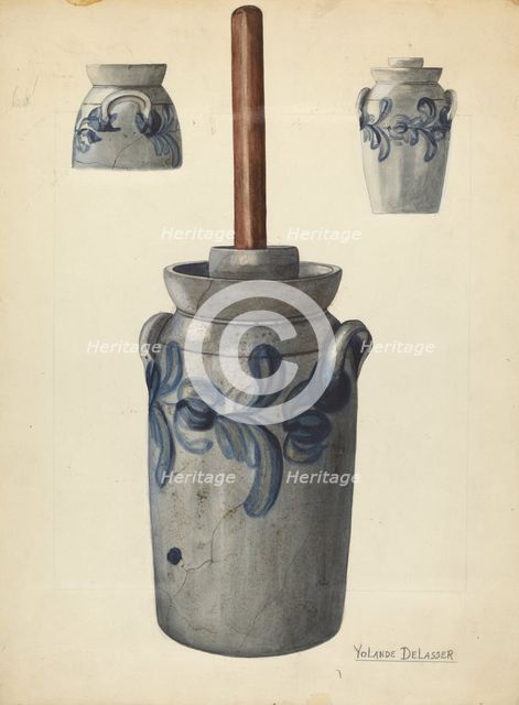 Butter Churn, c. 1936. Creator: Yolande Delasser.