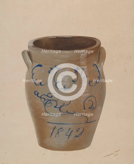 Butter Crock, 1936. Creator: Jerome Hoxie.