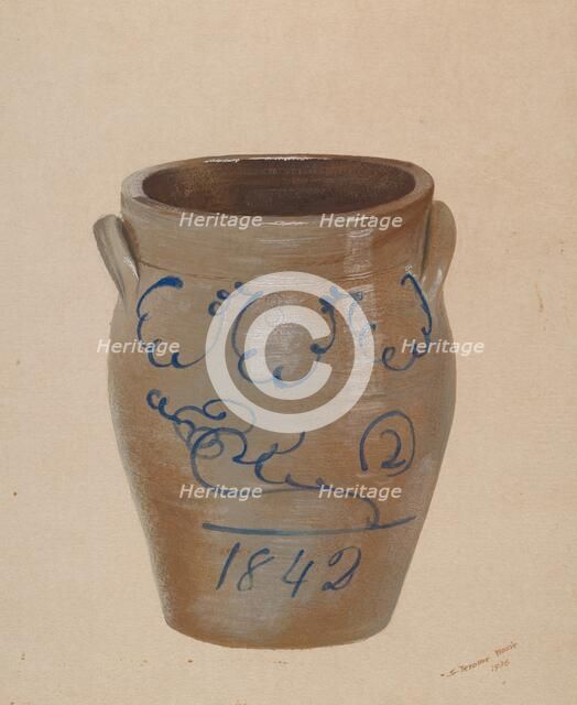 Butter Crock, 1936. Creator: Jerome Hoxie.