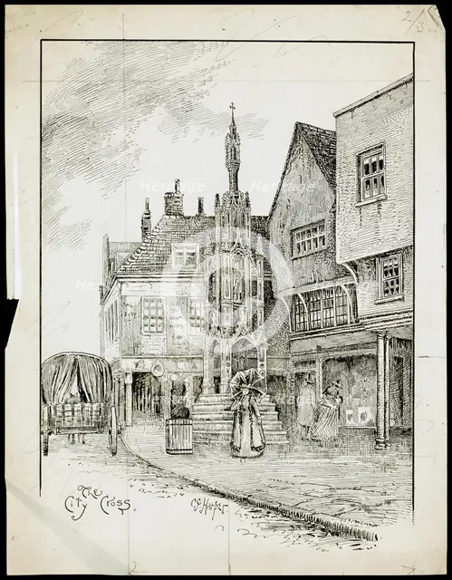 Butter Cross, High Street, Winchester, Hampshire. Artist: Charles George Harper.