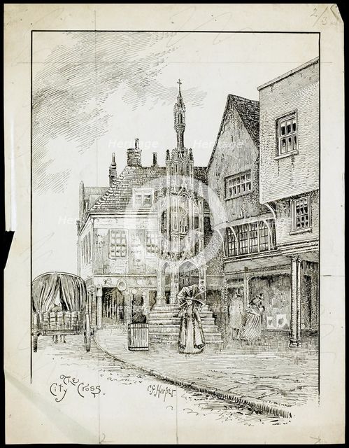 Butter Cross, High Street, Winchester, Hampshire. Artist: Charles George Harper.