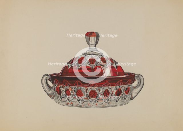 Butter Dish, c. 1936. Creator: Dorothy Posten.