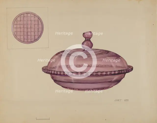 Butter Dish, c. 1936. Creator: Janet Riza.