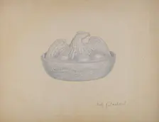 Butter Dish (Hen), c. 1941. Creator: Edward Bashaw