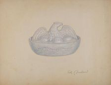 Butter Dish (Hen), c. 1941. Creator: Edward Bashaw