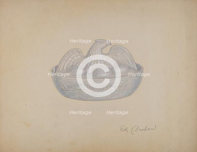 Butter Dish (Hen), c. 1941. Creator: Edward Bashaw.