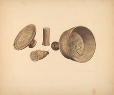 Butter Print and Mold, 1935/1942. Creator: Georgine E. Mason