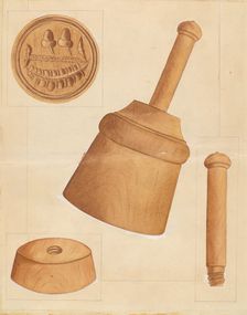 Butter Print and Mold, c. 1936. Creator: Anthony Zuccarello