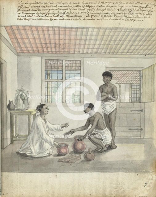Butter trade in Ceylon, 1785-1786. Creator: Jan Brandes.