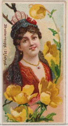 Buttercups: Riches, from the series Floral Beauties and Language of Flowers (N75) for Duke..., 1892. Creator: Donaldson Brothers
