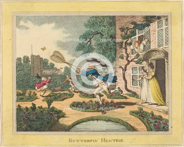 Butterfly Hunting, 1806. Creator: Thomas Rowlandson.