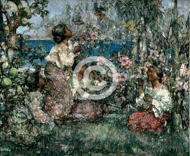Butterflies, 1908. Creator: Edward Atkinson Hornel.
