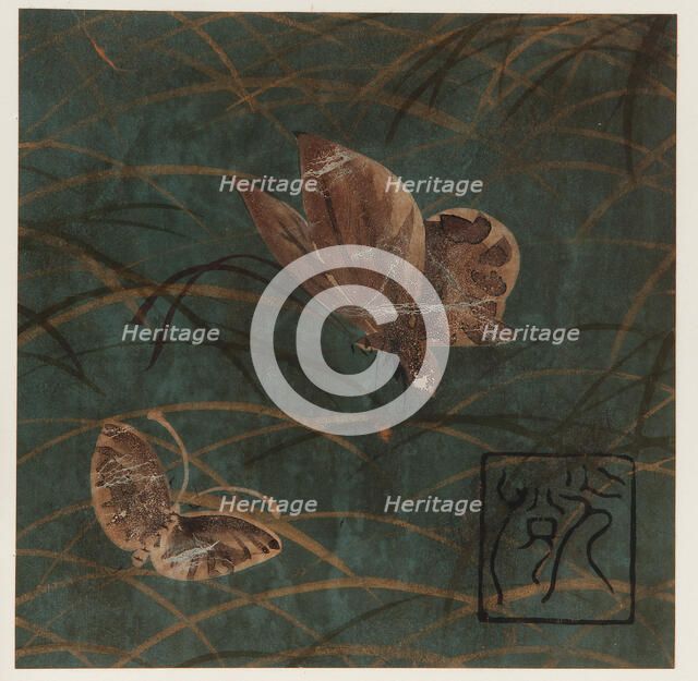 Butterflies and grasses, Edo period, early 17th century. Creator: Hon'ami Kôetsu.