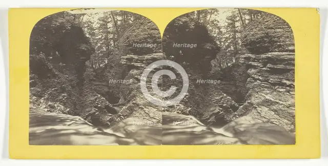 Buttermilk Creek Ithaca Cascades and 4t Fall looking down, 1860/65. Creator: J. C. Burritt.