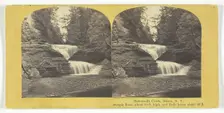 Buttermilk Creek, Ithaca, N.Y. Steeple Rock, about 50 ft. high, and Falls below about 50 ft., 1860/6 Creator: J. C. Burritt