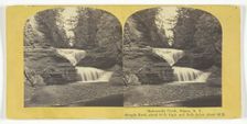Buttermilk Creek, Ithaca, N.Y. Steeple Rock, about 50 ft. high, and Falls below about 50 ft., 1860/6 Creator: J. C. Burritt