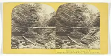 Buttermilk Creek, Ithaca, N.Y. Steeple Rock from the Fall above. Height about 50 feet, 1860/65. Creator: J. C. Burritt