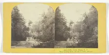 Buttermilk Creek, Ithaca, N.Y. View looking down 1st and 2d Falls, 207 feet, 1860/65. Creator: J. C. Burritt