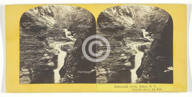 Buttermilk Creek, Ithaca, N.Y. Cascade above 4th Fall, 1860/65. Creator: J. C. Burritt.