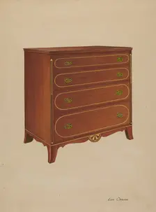 Butternut Wood Chest of Drawers, c. 1938. Creator: Lon Cronk