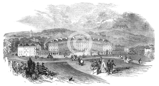 Buxton - The Crescent, New Baths, etc, 1854. Creator: Edmund Evans.