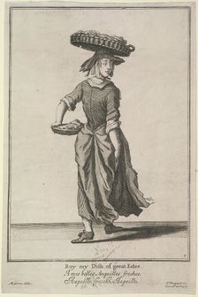 Buy my Dish of great Eeles Cries of London, (c1688?). Artist: Pierce Tempest