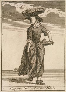 Buy my Dish of great Eels Cries of London, (c1688?). Artist: Anon