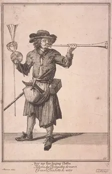 Buy my fine singing Glasses Cries of London, (1688?). Artist: Anon