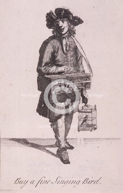 'Buy a fine Singing Bird', Cries of London, (c1688?). Artist: Anon