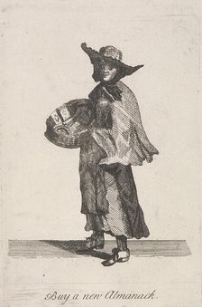 Buy a new Almanack Cries of London, (c1688?). Artist: Anon