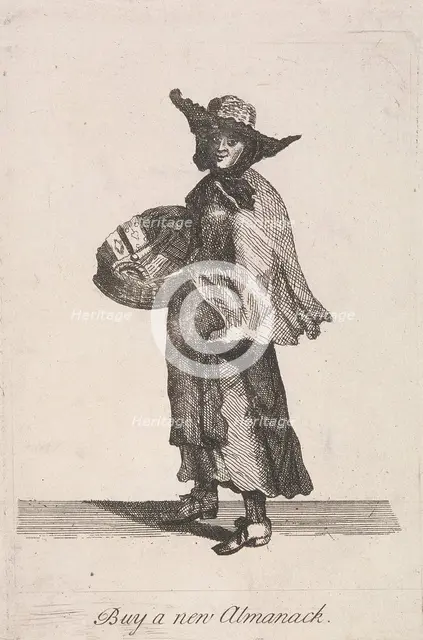 'Buy a new Almanack', Cries of London, (c1688?). Artist: Anon