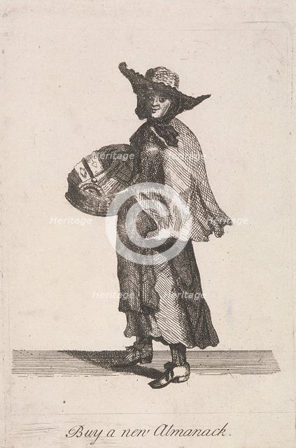 'Buy a new Almanack', Cries of London, (c1688?). Artist: Anon