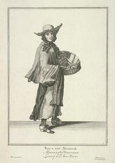 Buy a new Almanack Cries of London, (c1688?). Artist: Pierce Tempest